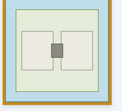 A singulated glass-core unit with amber package-ready edges
